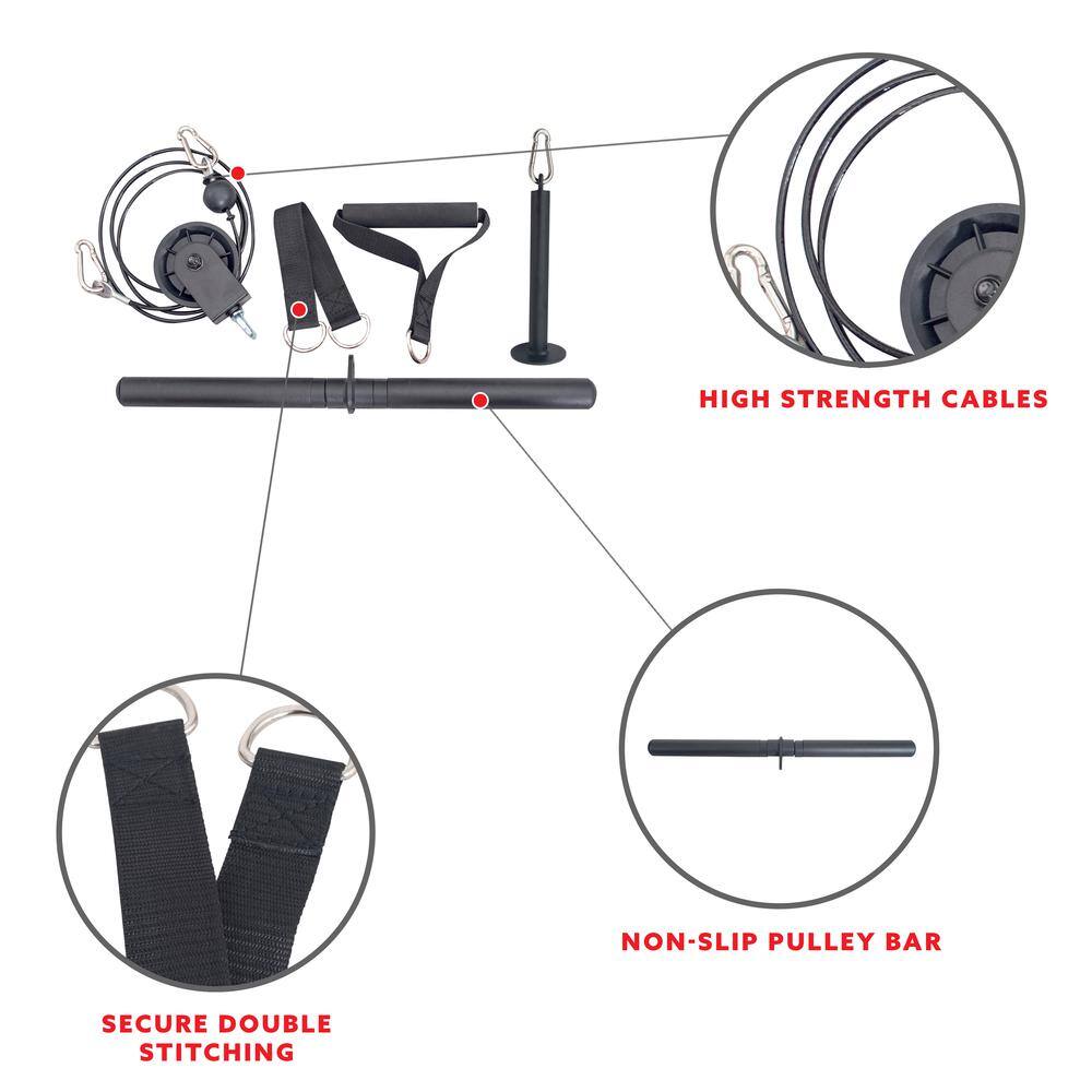 AYI HIGH STRENGTH CABLES NON-SLIP PULLEY BAR SECURE DOUBLE STITCHING