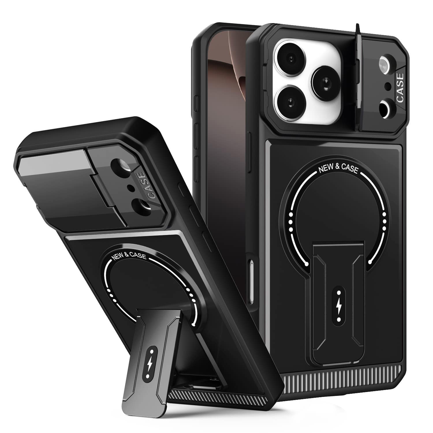 Dteck - Magnetic Case for Apple iPhone 17 Pro, Shockproof Lens Stand Hybrid Hard PC TPU Rugged Cover - Black price history on PriceWatchPro
