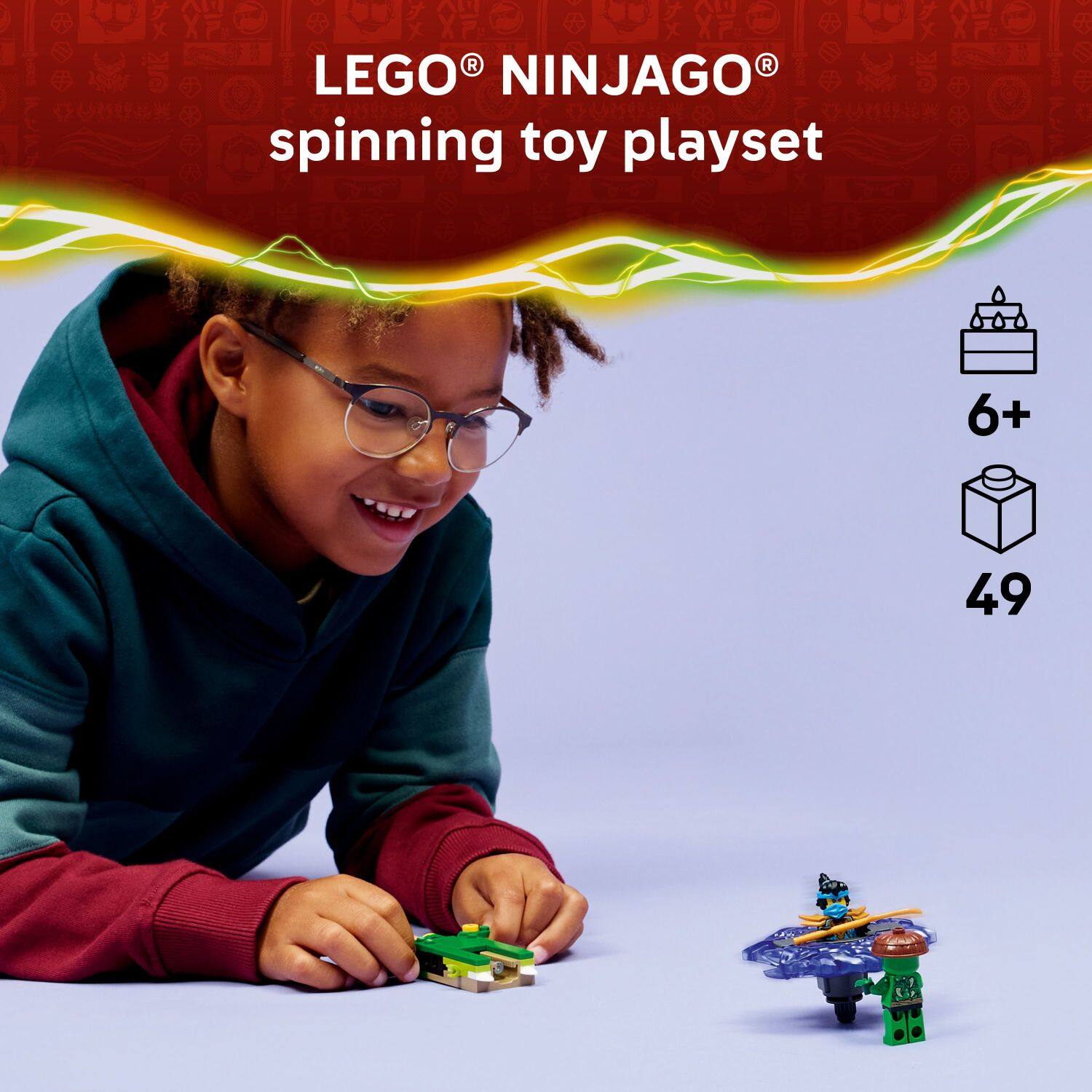 LEGO® NINJAGO® spinning toy playset  
6+  
49