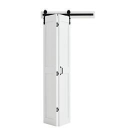 VEVOR - Bifold Barn Door, 36" x 84", MDF Bi-Fold Sliding Closet Doors, Header Board and Hardware Kit Included - White