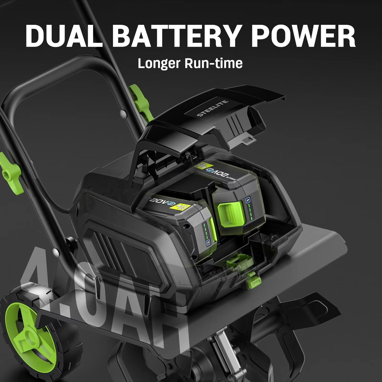 DUAL BATTERY POWER Longer Run-time  
STEELITE GADe M 20V7