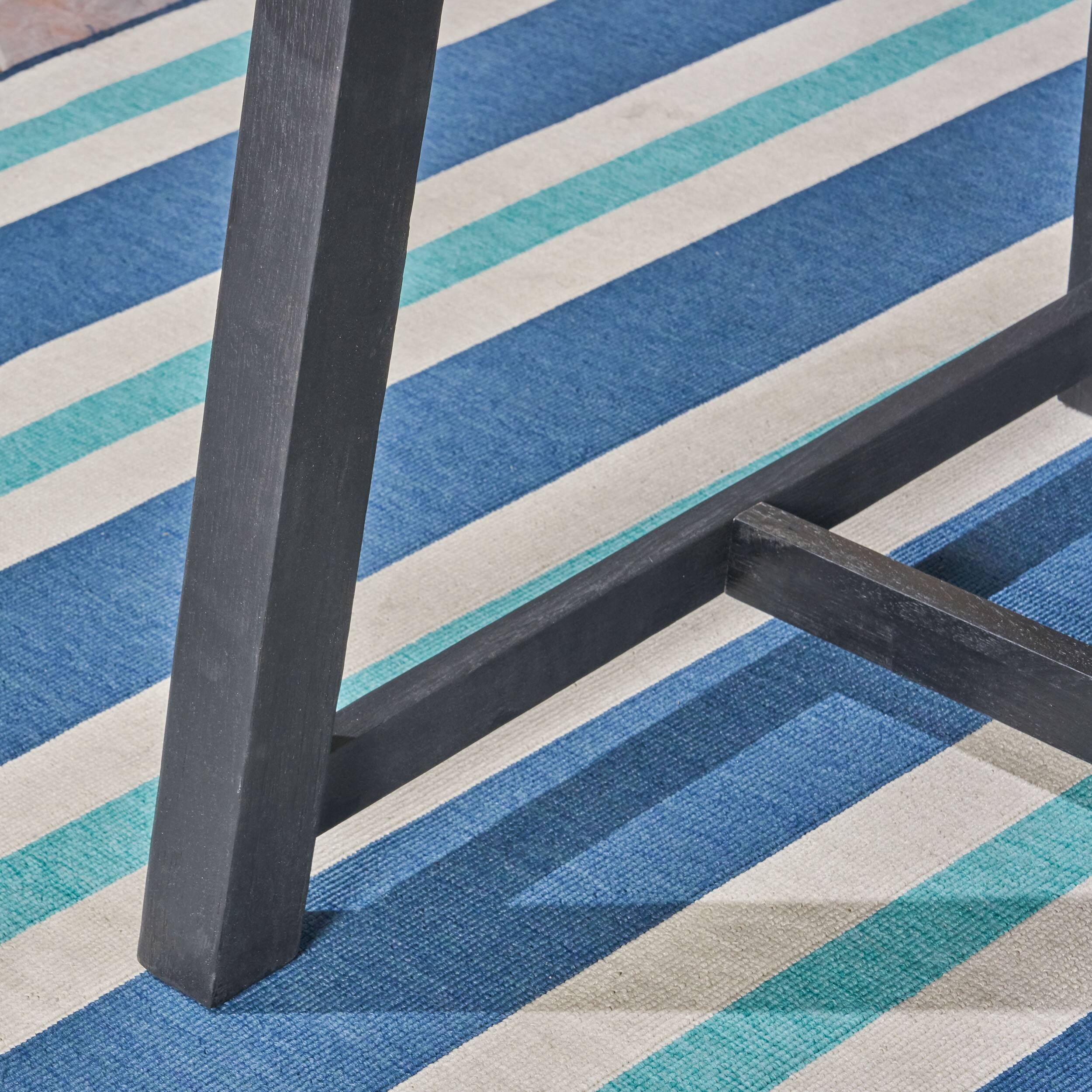 Alt View 4. APRILSOUL - Outdoor Acacia Wood Dining Table Sandblast Gray Finish Black - Grey,Black.