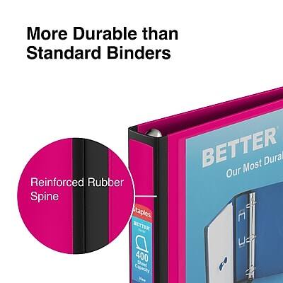 More Durable than Standard Binders

Reinforced Rubber Spine

BETTER
Our Most Durable
400 Sheet Capacity