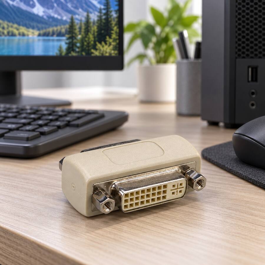 Extend Display Adapter Sanoxy DVI Female to Female Coupler Adapter Beige - Best Buy