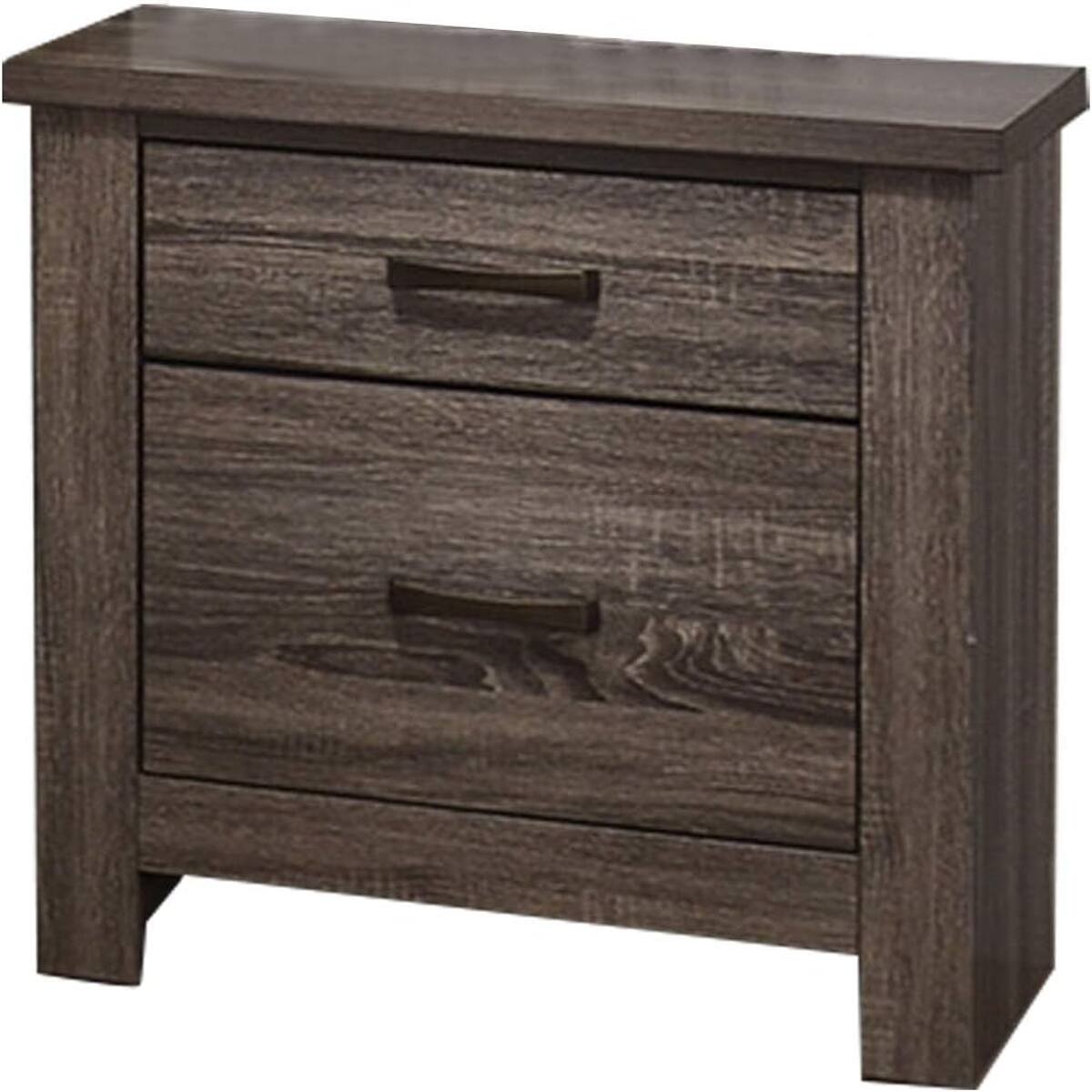 Alt View 7. Loheer - Loheer Natural Finish Wooden Nightstand, 2 Drawer Bedside Table, 24 in High - Natural.