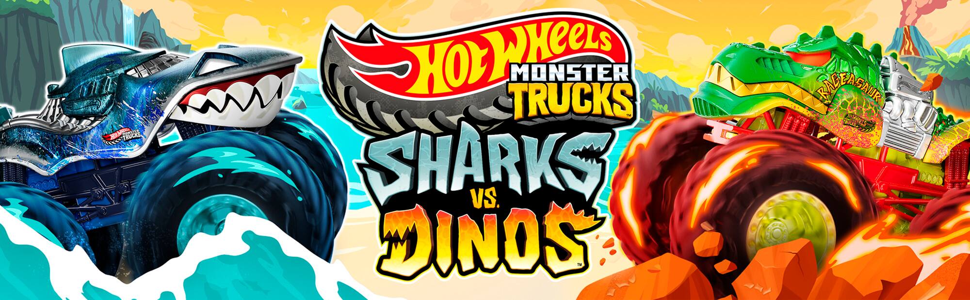 Hot Wheels Monster Trucks Sharks vs. Dinosaurs