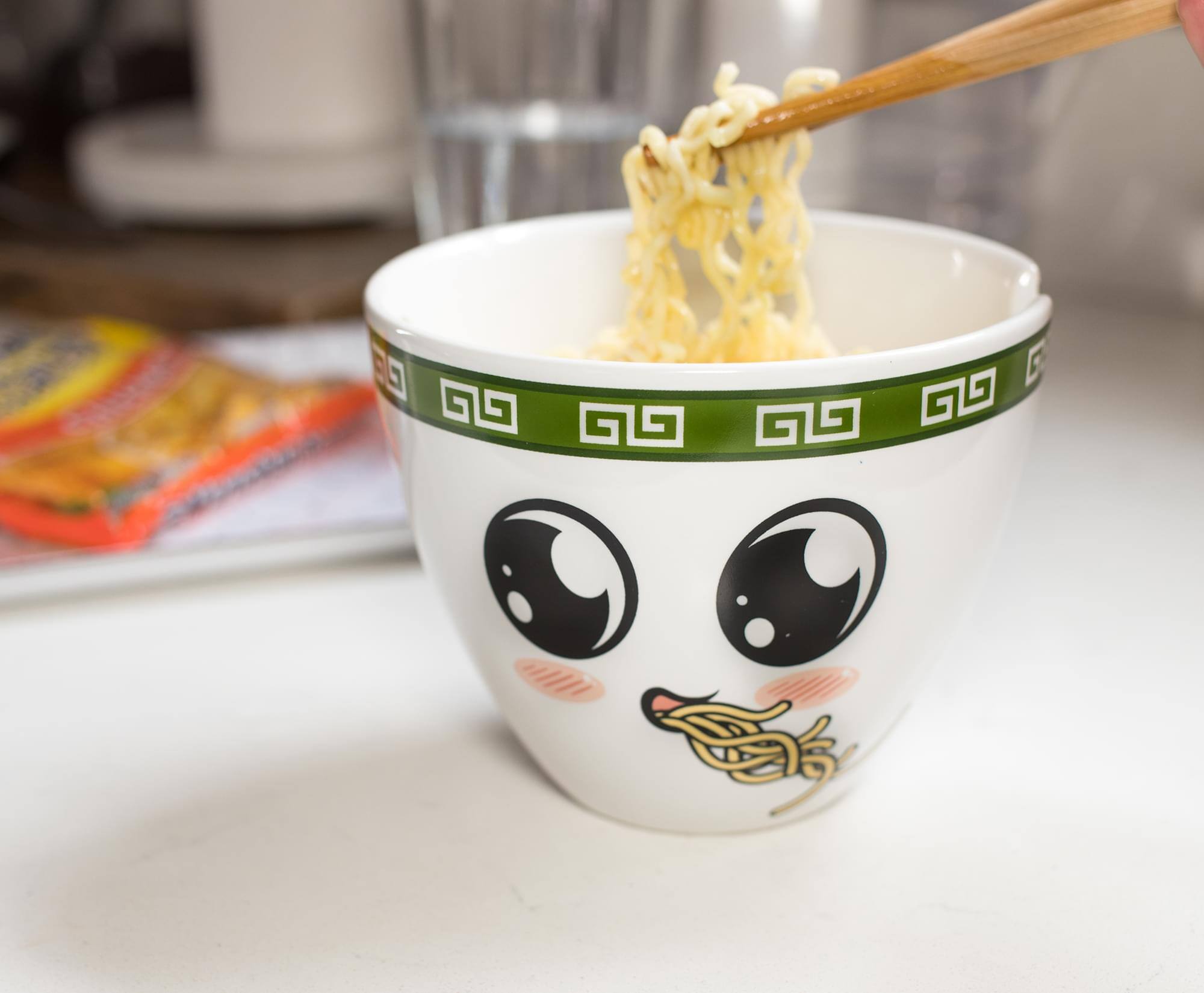 Alt View 2. Boom Trendz - Bowl Bop Soba Slurp Japanese Dinnerware Set | 16-Ounce Ramen Bowl, Chopsticks - Green.