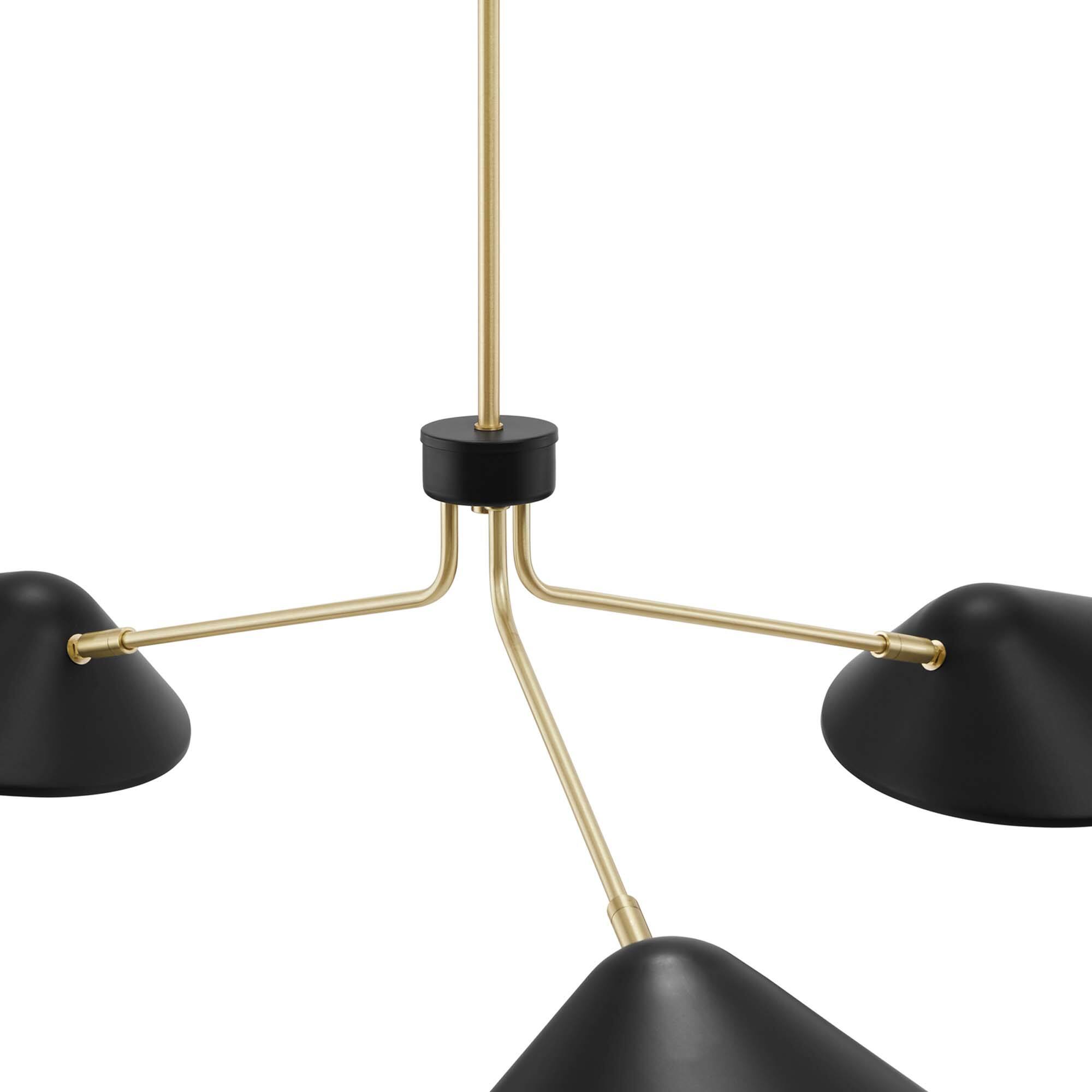 Alt View 2. Modway - Journey 3-Light 14" Arm Pendant by Modway - Black.