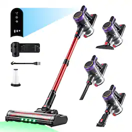 VEVOR - Cordless Vacuum Cleaner 400W 40kPA Cordless Stick Vacuum Cleaner, For Home Hard Floor Carpet Pet Hair, 45-Min Runtime - Black;Purple;Red
