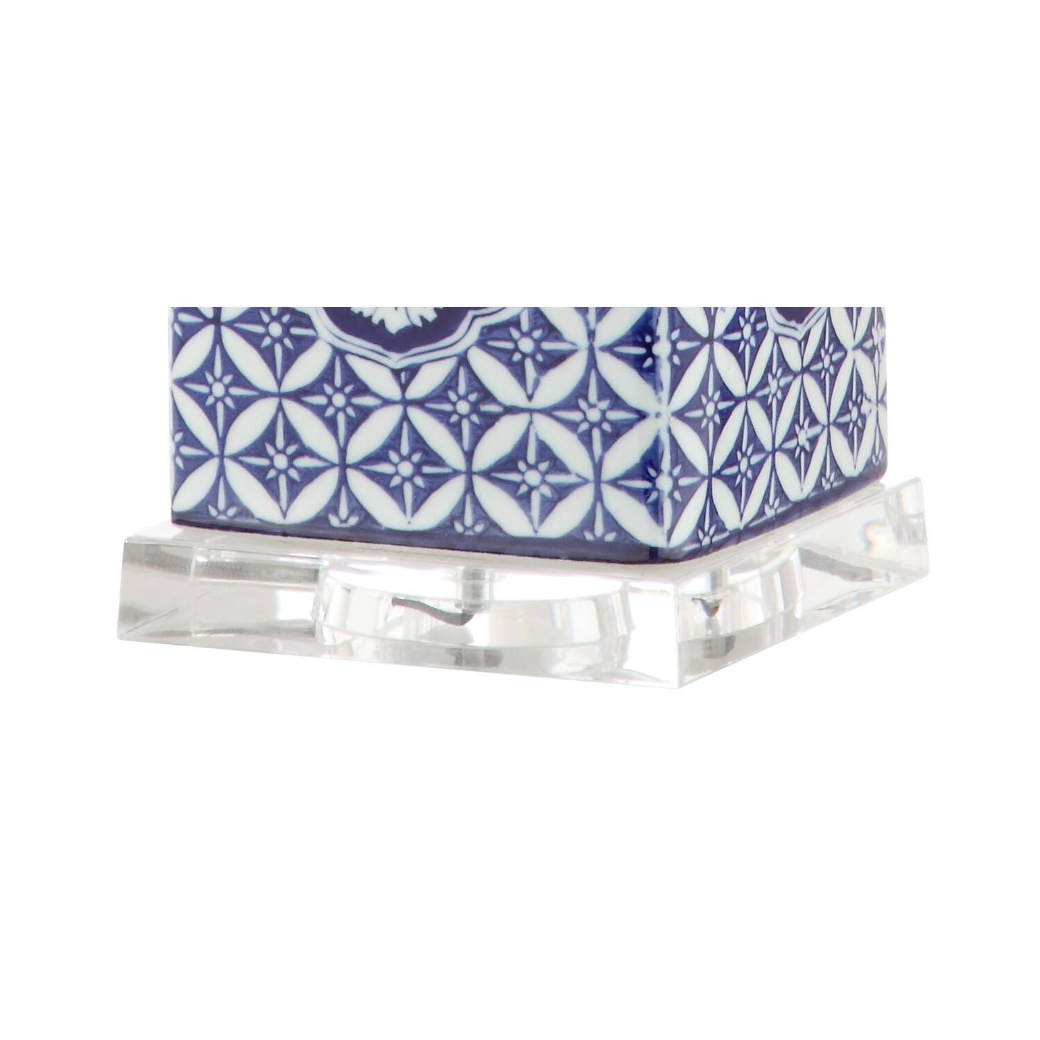Alt View 7. Jonathan Y - Choi 23" Chinoiserie LED Table Lamp, Blue/White - Blue/White.