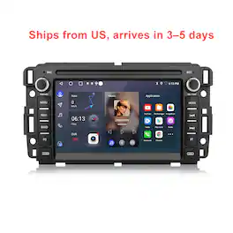Junsun - For Chevrolet GMC Buick Chevy carplay 2+64GB Android 15 Car Stereo Radio GPS Navi BT FM WIFI RDS SWC - Black