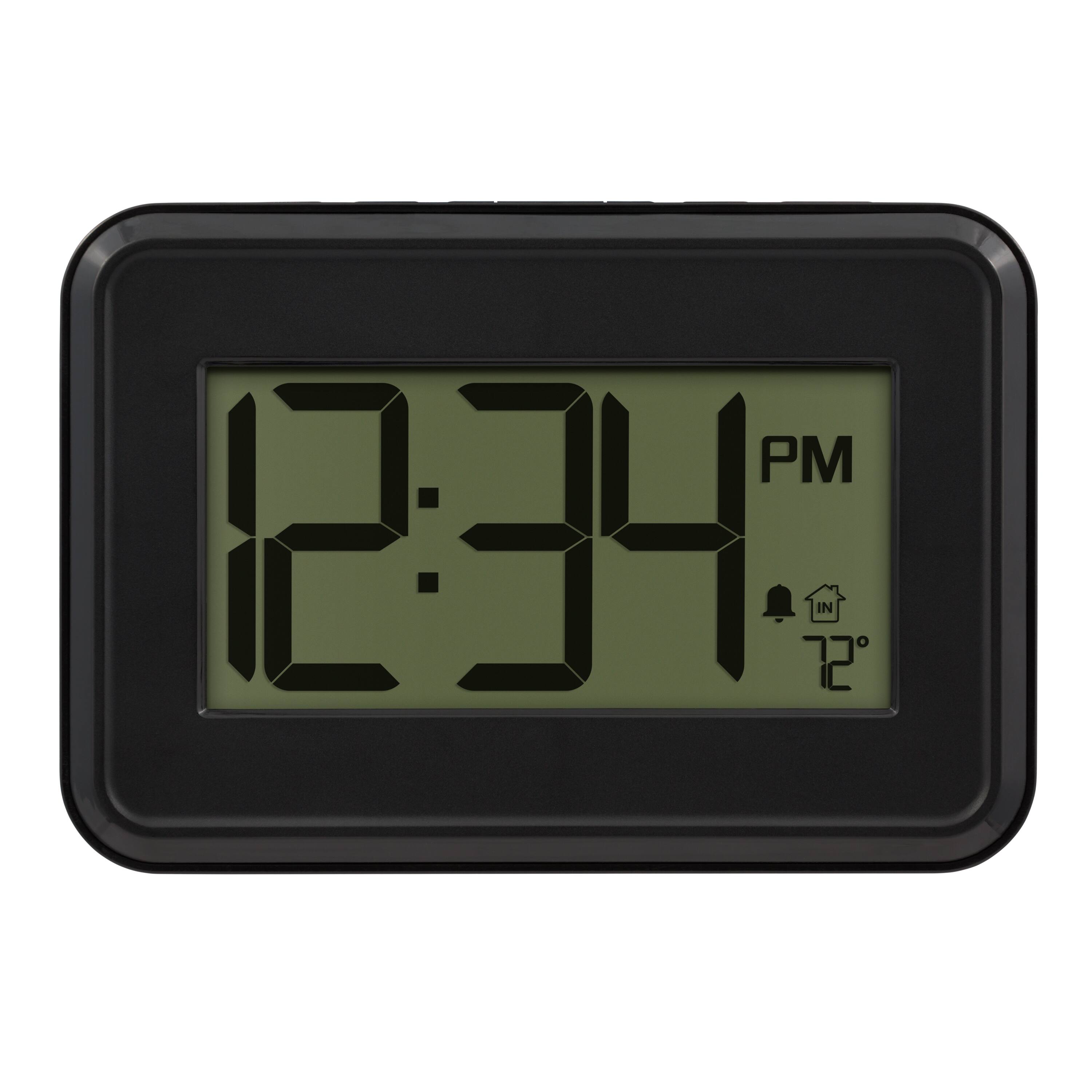 Front. La Crosse Technology - MainStays Basic Wall/Table Digital Clock with Countdown Timer - Black.