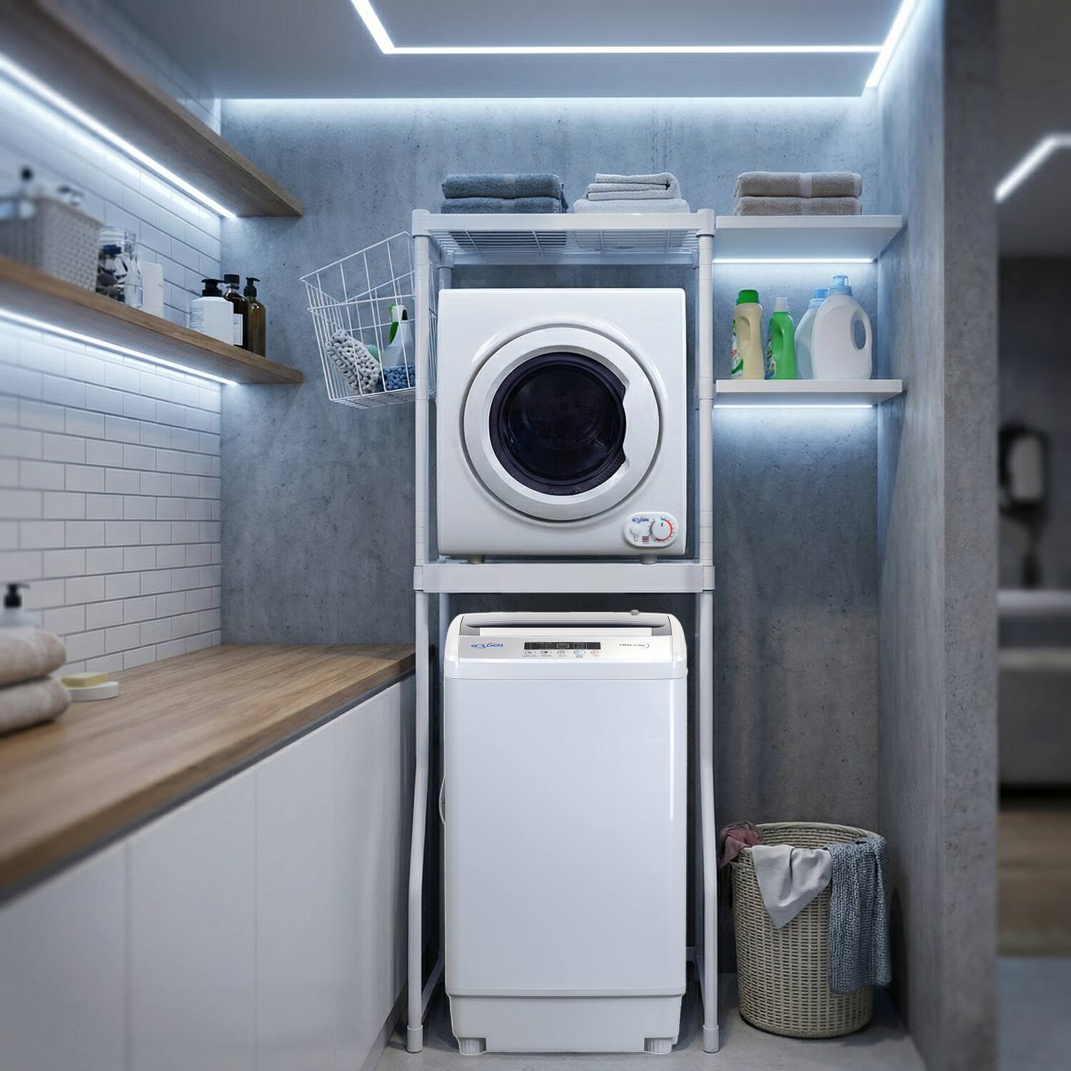 Alt View 7. Golden - 3.5 Cu. Ft. Portable Electric Clothes Dryer - White.