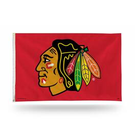 Rico Industries - Chicago Blackhawks NHL 3X5 Indoor Outdoor Banner Flag w/grommets for hanging - Multi