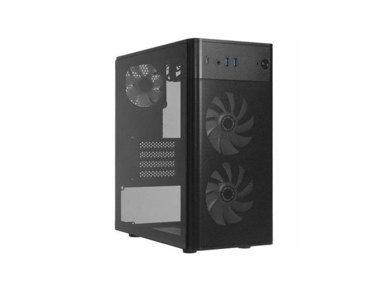 Alt View 7. In Win - In Win CT Series 17.1L Micro-ATX Mini Tower - Black, Tempered Glass, Mesh, 450W PSU - Black.