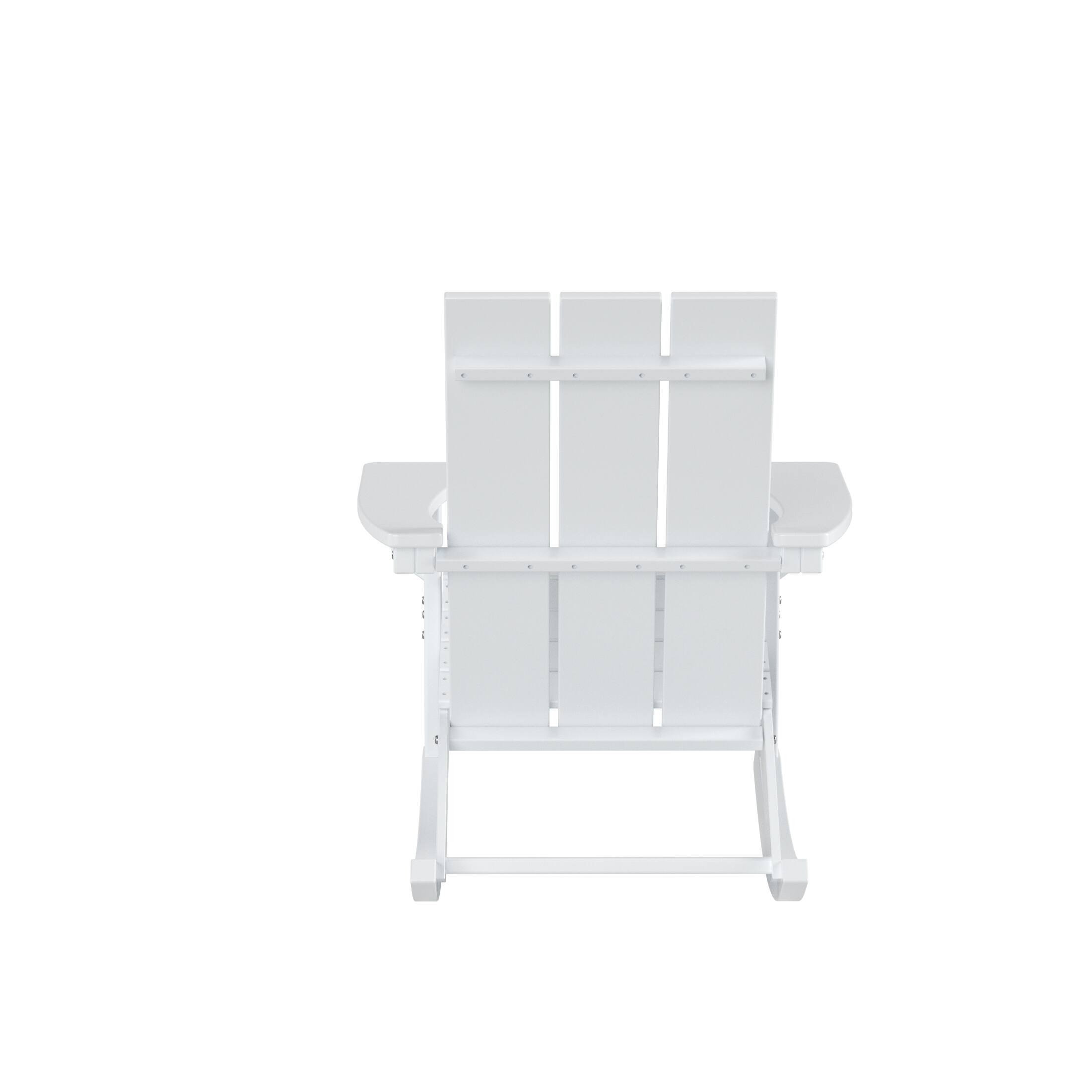 Alt View 2. WestinTrends - WestinTrends Ashore Outdoor Patio Modern Adirondack Rocking Chair - White.