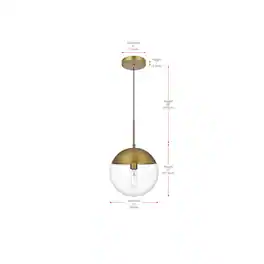 Living District - Eclipse 10 Inch Pendant Clear Shade in Chrome - Satin Gold And Clear