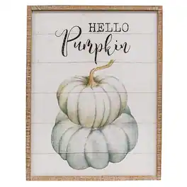 BreeBe - *Hello Pumpkin Distressed Wood Sign - Multi