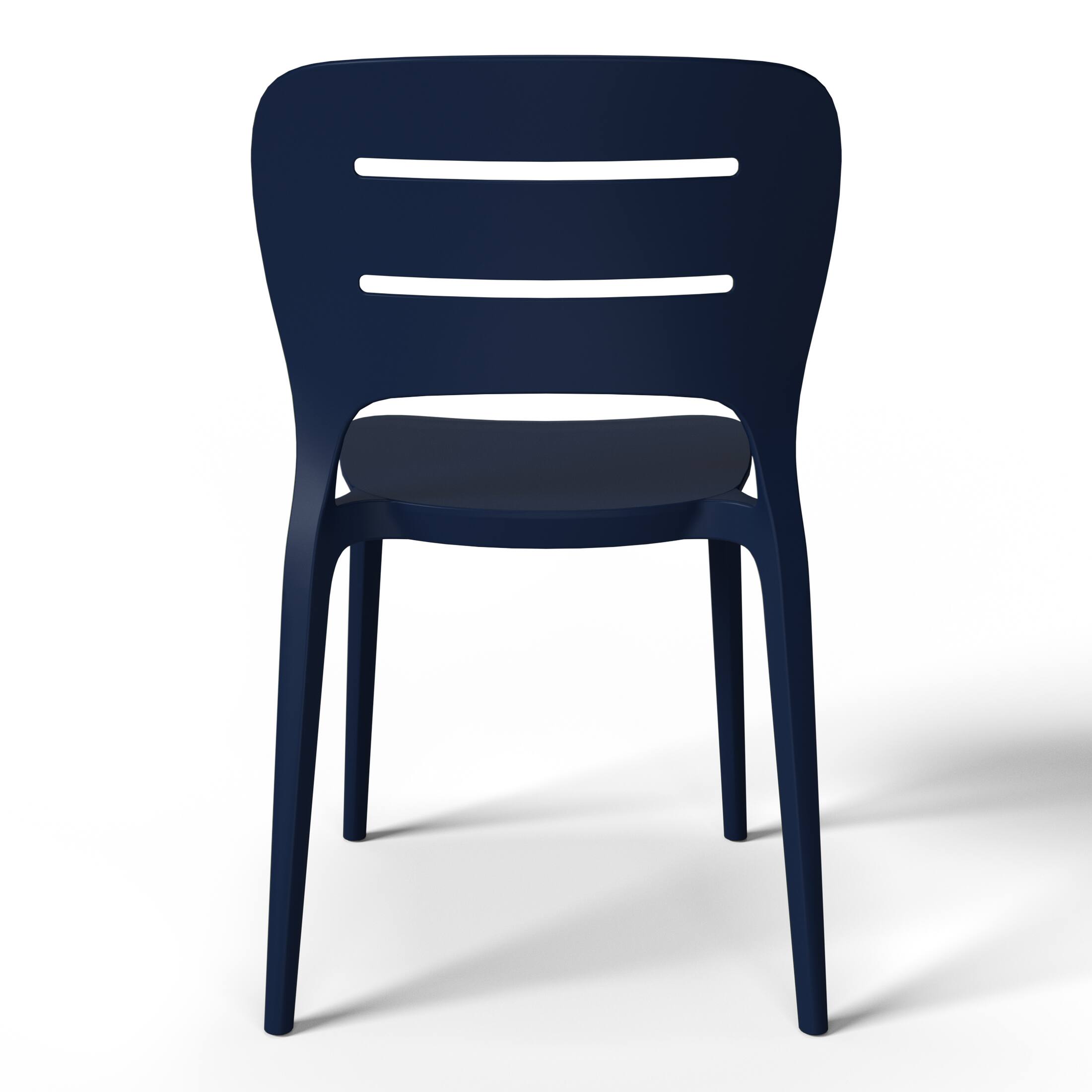 Alt View 3. WestinTrends - WestinTrends Playa Outdoor Modern Stackable Plastic Patio Dining Side Chairs (Set of 2) - Navy Blue.
