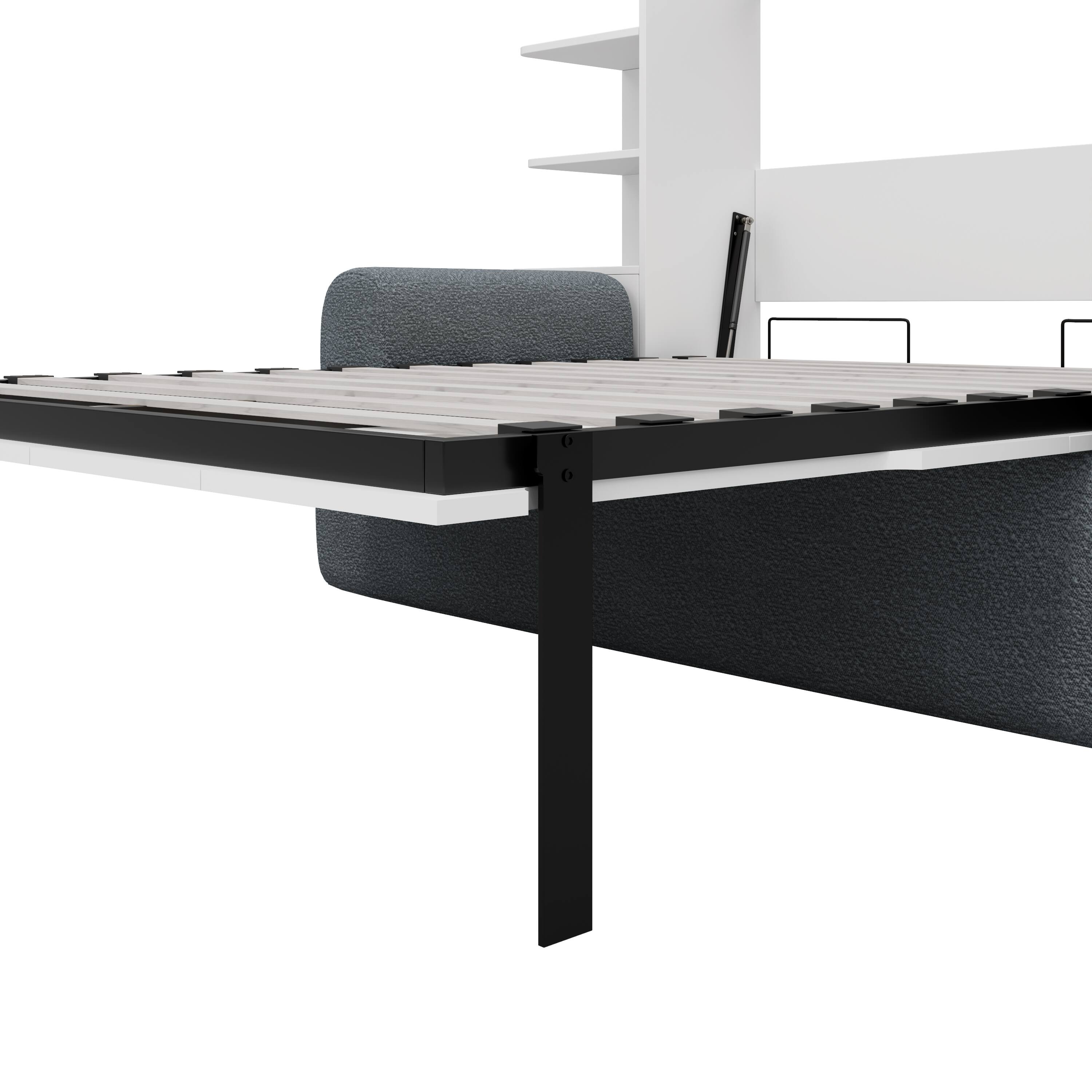 Alt View 4. Anysun - Queen Size Wall Murphy Bed with Sofa and Storage Cabinets, Space-Saving Wall Bed for Home Office & Guest Room - Gray.