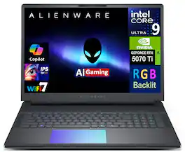 Alienware - 18 Area-51 Gaming Laptop, Ultra 9- 275HX, 64GB, 2TB SSD, 18 , RTX 5070 Ti, Win 11 Pro - Liquid Teal