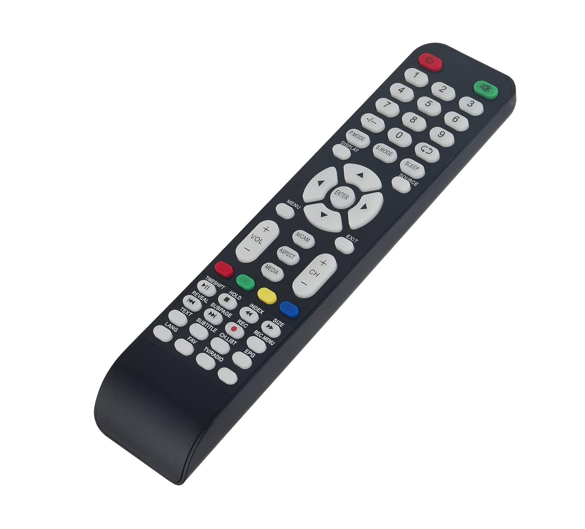 MENU C 1 4 2 7 5 u/-- 8 6 P.MODE 0 9 DISELAY S.MODE SLEEP DOURCE ENTER 3 + VOL NICAM - ASPECT + MEDIA CH 114 TINESHIFT - REVEAL HOLD 5 ie TEXT SUBPAGE INDEX LANG SUBTITLE REC 2 SIZE FAV CH.LIST REC.MENU TWRADIO EPG EXIT

Corrected text:
MENU C 1 4 2 7 5 u/-- 8 6 P.MODE 0 9 DISELAY S.MODE SLEEP DOURCE ENTER 3 + VOL NICAM - ASPECT + MEDIA CH 114 TINESHIFT - REVEAL HOLD 5 ie TEXT SUBPAGE INDEX LANG SUBTITLE REC 2 SIZE FAV CH.LIST REC.MENU TWRADIO EPG EXIT