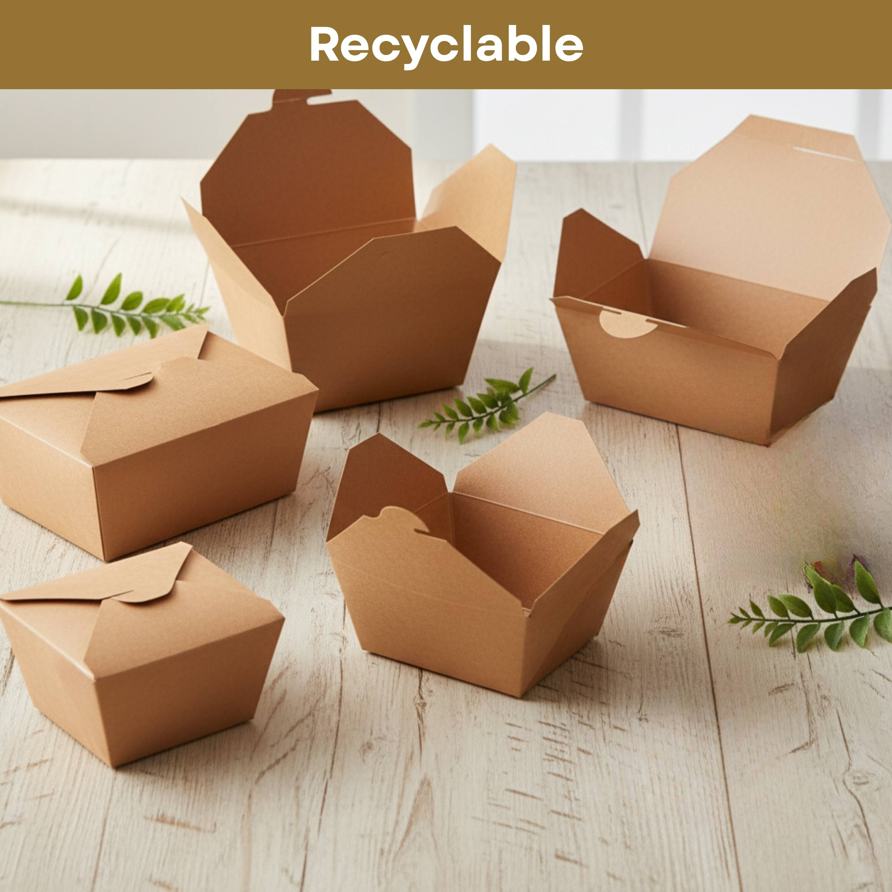 Alt View 4. Eco Harmony Products - Kraft Paper Take-Out Boxes, Bio Box, 8.9" x 6.5" x 3.5", 160-Pack - Tan.