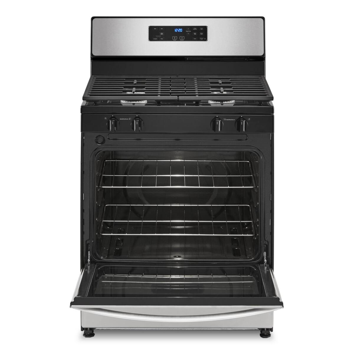 Angle. Whirlpool - 5.1 Cu. Ft. Freestanding Gas Range with Broiler Drawer - Stainless Steel.