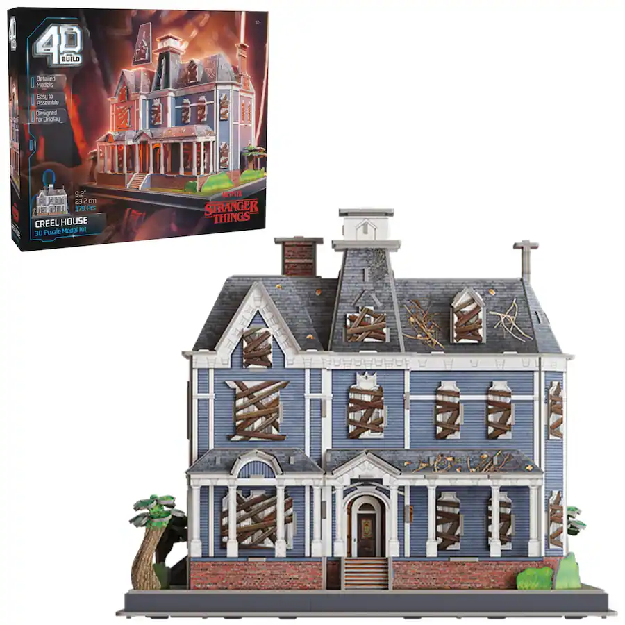 Loading Something Fun 4D Build Stranger Things Creel House 3D Puzzle Kit with Stand, 179 ...