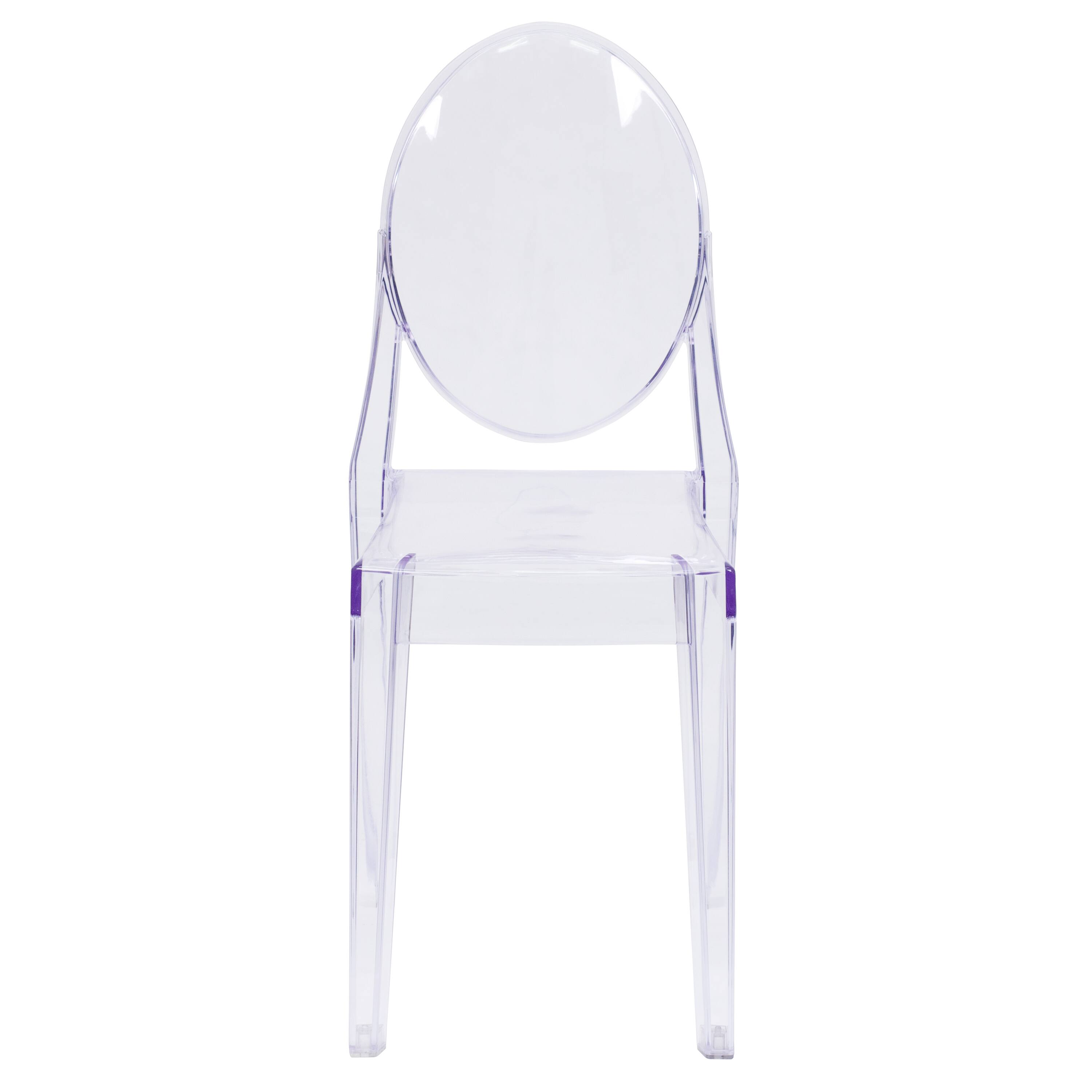 Alt View 8. Emma + Oliver - 4 Pack Ghost Side Chair - Clear.