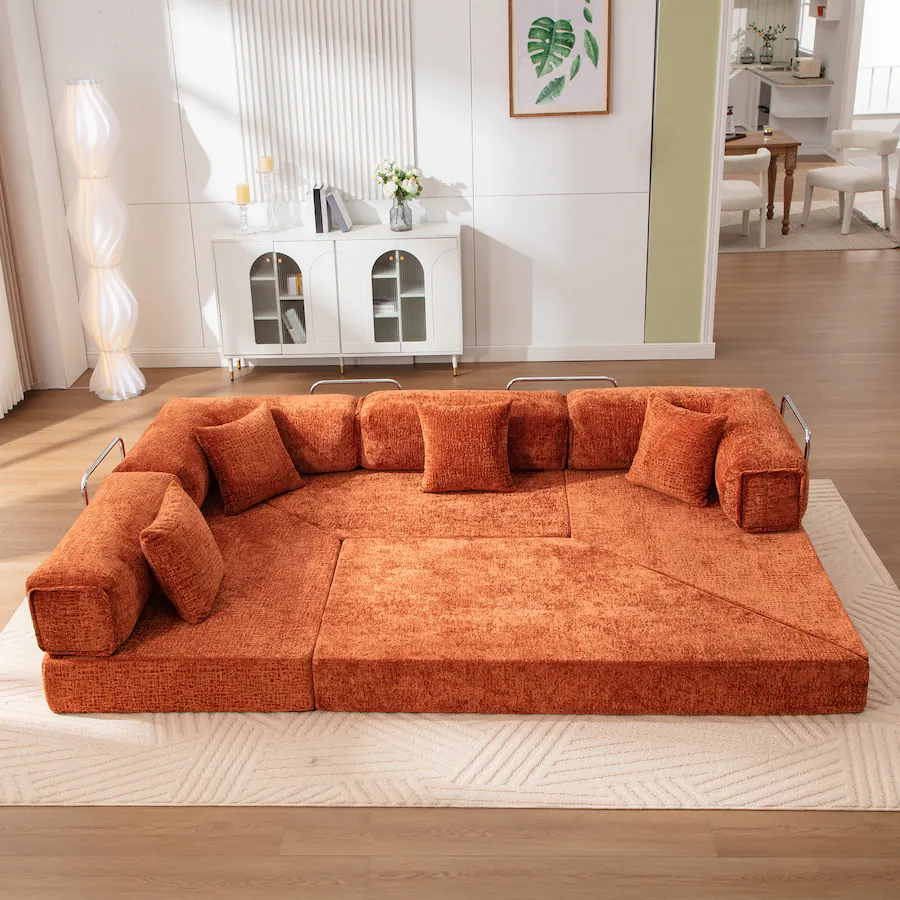 170 Inches KERDOM Oversized Big Family Sofa Couch, 170 inches Extra Long ...