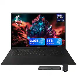 LG - gram 17" 2.5K Touch Laptop,Intel Core Ultra 9288V,32GB RAM,2TB SSD+1TB Dock Set,Backlit KB,Copilot+ PC,Win 11 - Black