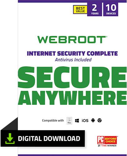 Webroot Complete Internet Security + Antivirus Protection â€“ Software (10 Devices) (2-Year Subscription) - Windows [Digital] was $99.99 now $79.99 (20.0% off)
