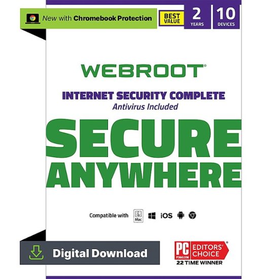 Front Zoom. Webroot - Complete Internet Security + Antivirus Protection (10 Devices) (2-Year Subscription) [Digital].