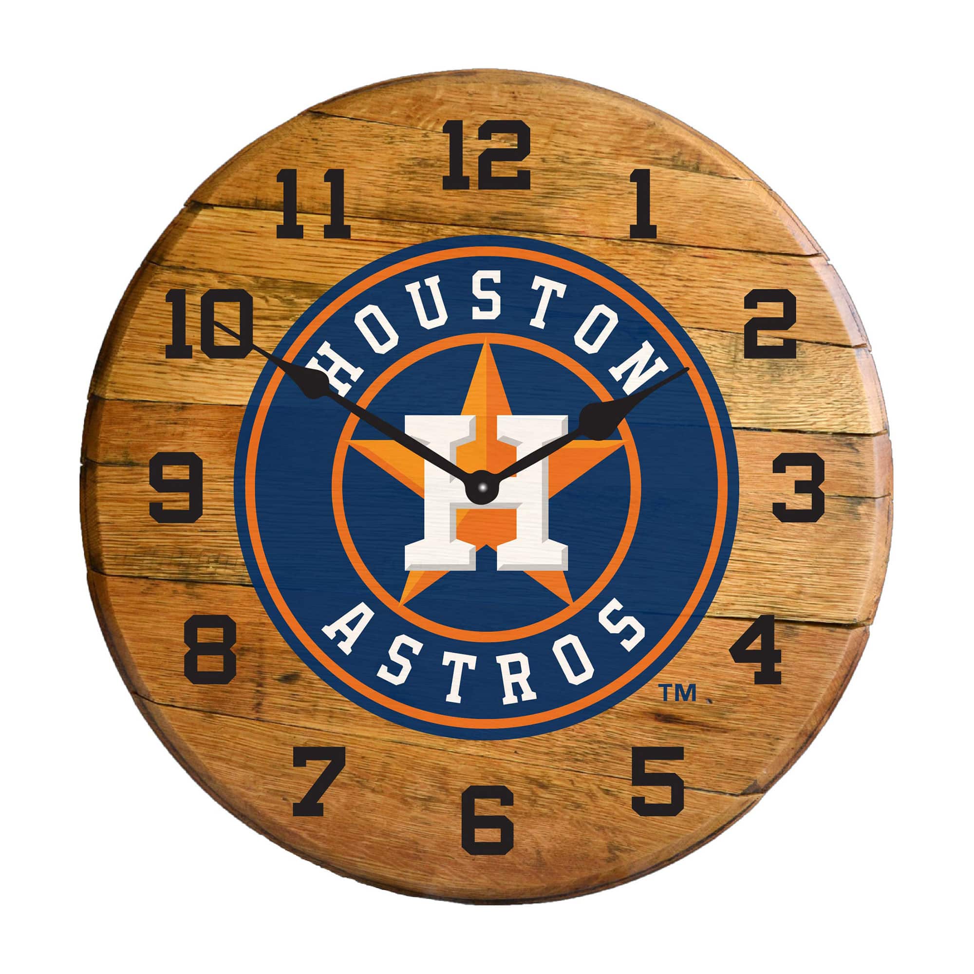Imperial - Houston Astros Oak Barrel Clock - Multicolor