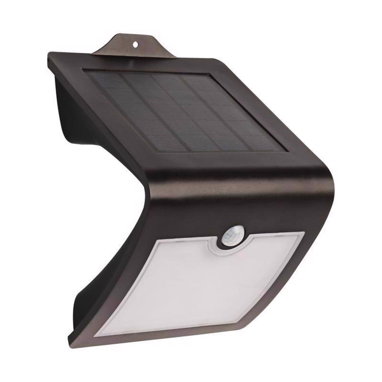 Left. FEIT ELECTRIC - Feit LED Motion-Sensing Solar Powered LED Black Security Floodlight.