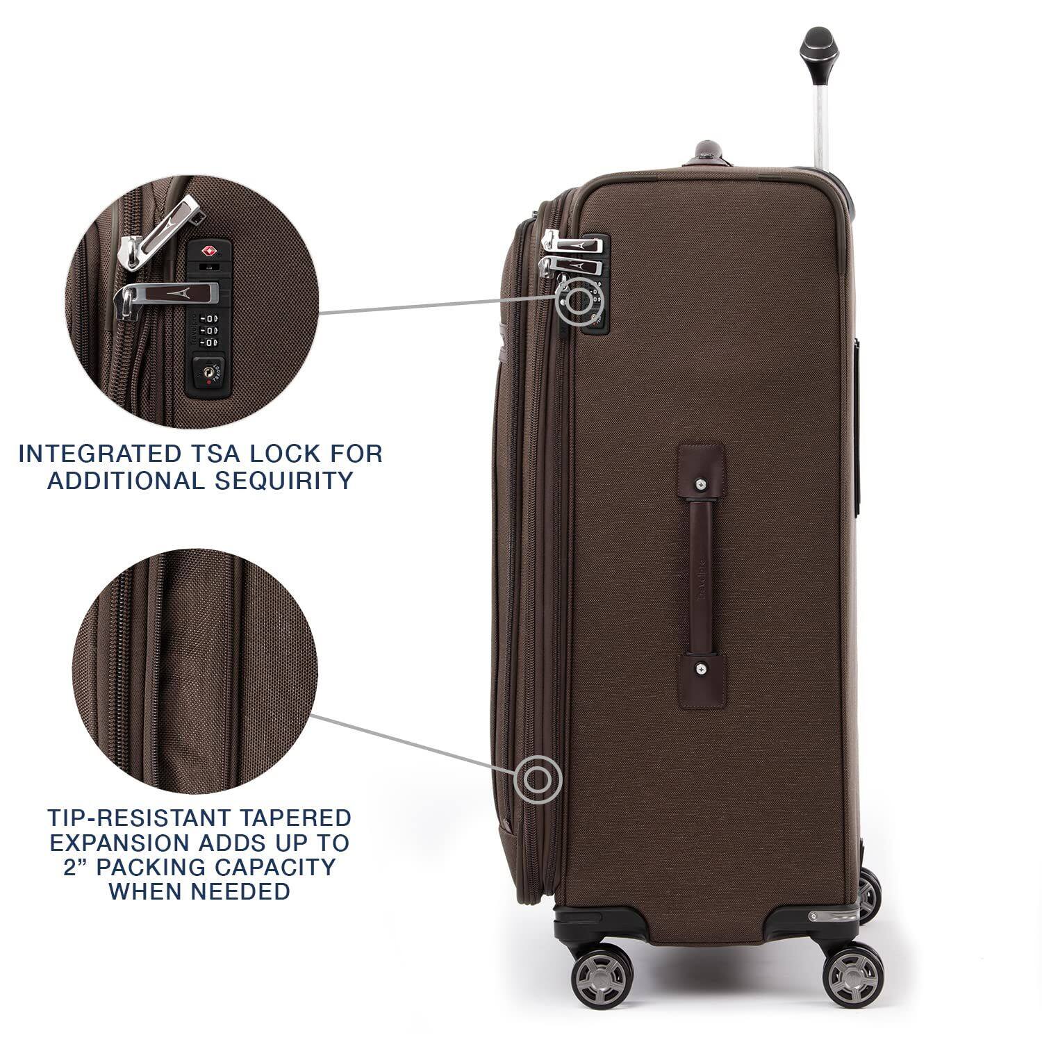 - INTEGRATED TSA LOCK FOR ADDITIONAL SECURITY
- TIP-RESISTANT TAPERED EXPANSION ADDS UP TO 2" PACKING CAPACITY WHEN NEEDED