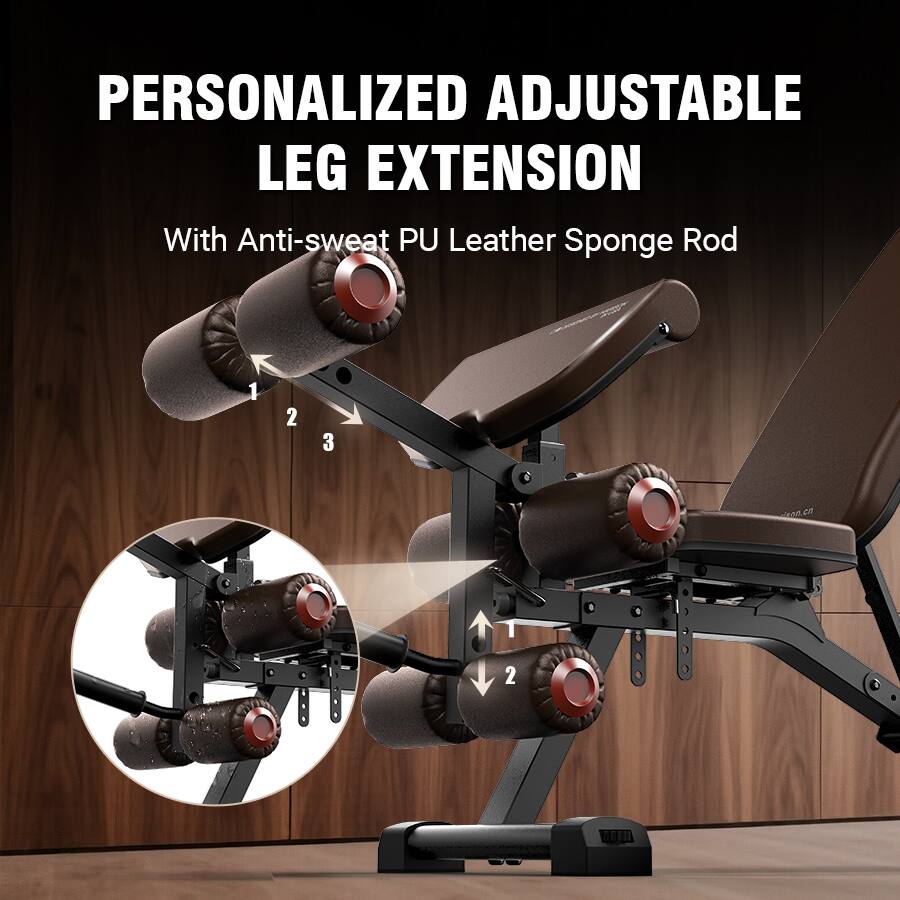 PERSONALIZED ADJUSTABLE LEG EXTENSION  
With Anti-sweat PU Leather Sponge Rod