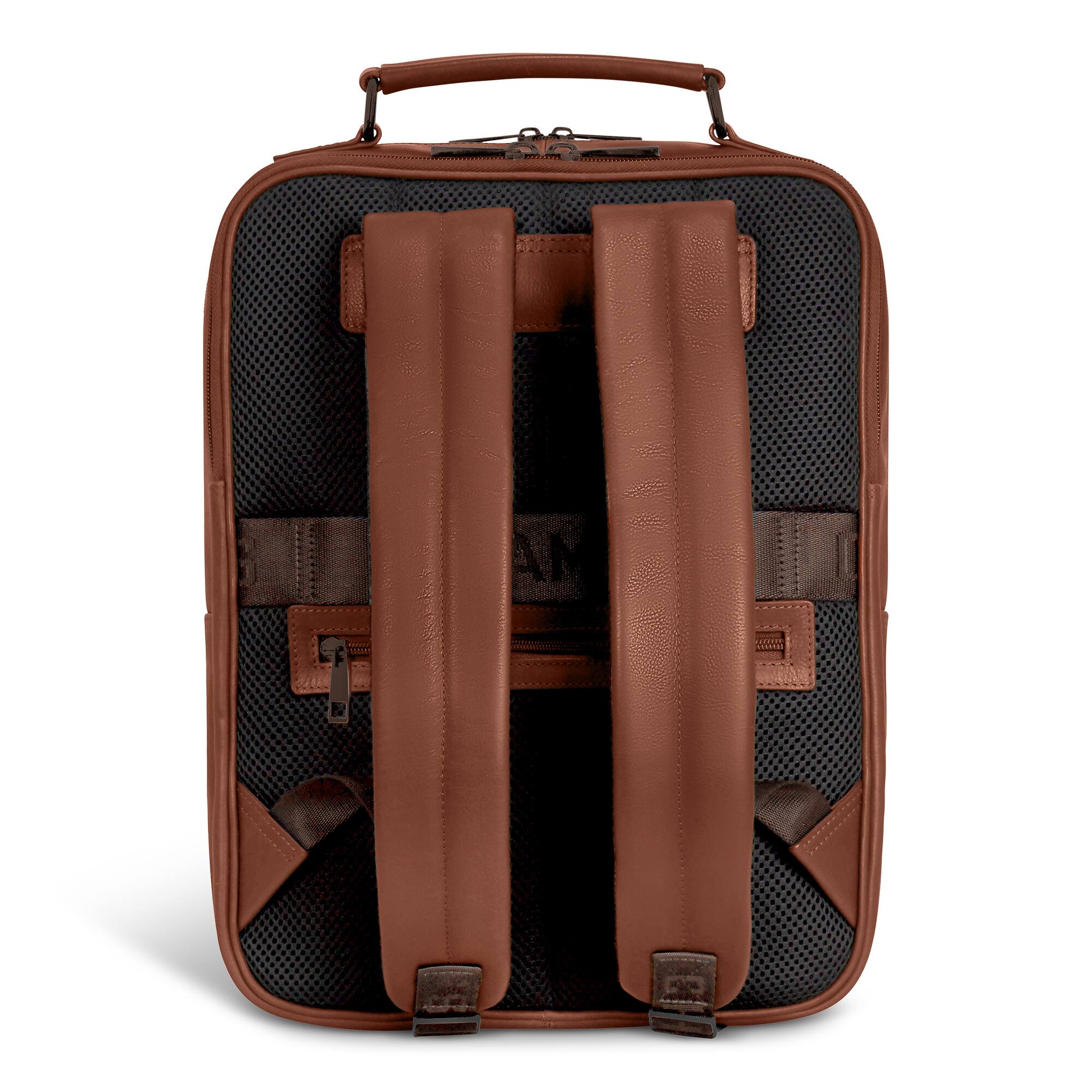 Back. Champs - Onyx Collection - Leather Compact Laptop Backpack - Brown.