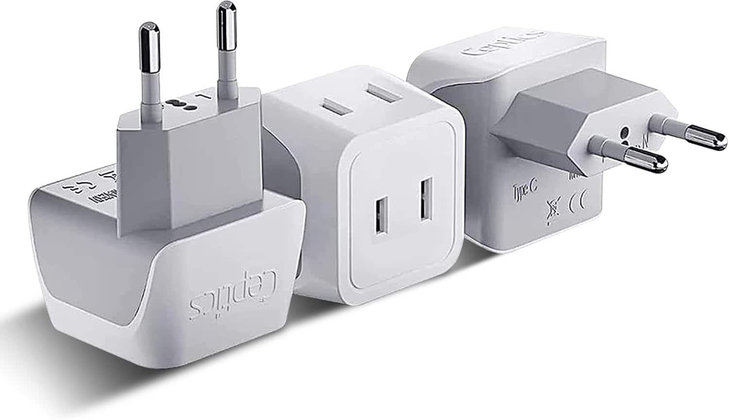 Ceptics - European Travel Plug Adapter Europe Power Adaptor Charger Dual Input - Ultra Compact - Light Weight - White price history on PriceWatchPro