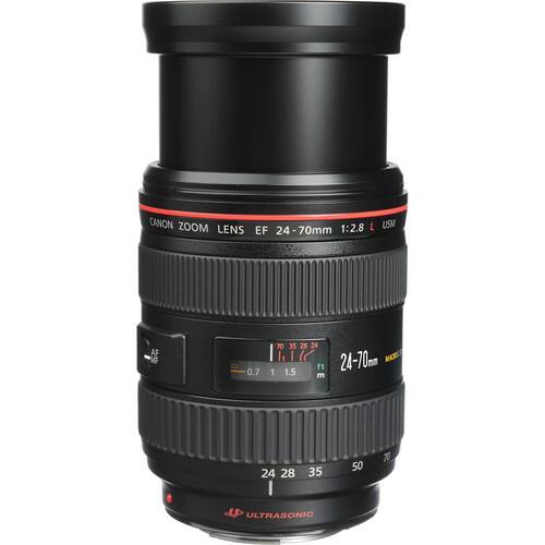 CANON ZOOM LENS EF 24-70mm 1:2.8 L USM AF 0.7 70 35 28 24 I 111 l. I ft 1 1.5 m 24-70 NR 24 28 35 50 70 ULTRASONIC