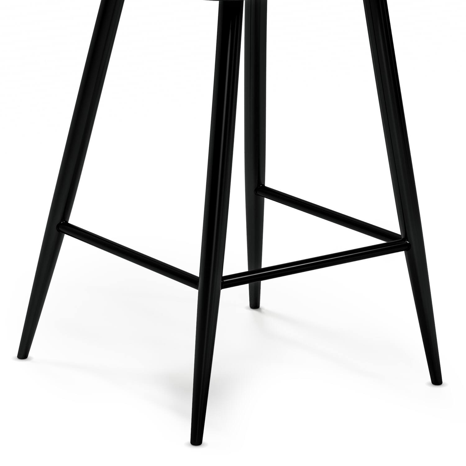 Alt View 5. Simpli Home - Raya Contemporary 16 inch Counter Height Stool (Set of 2) in Black Vegan Faux Leather - Black.