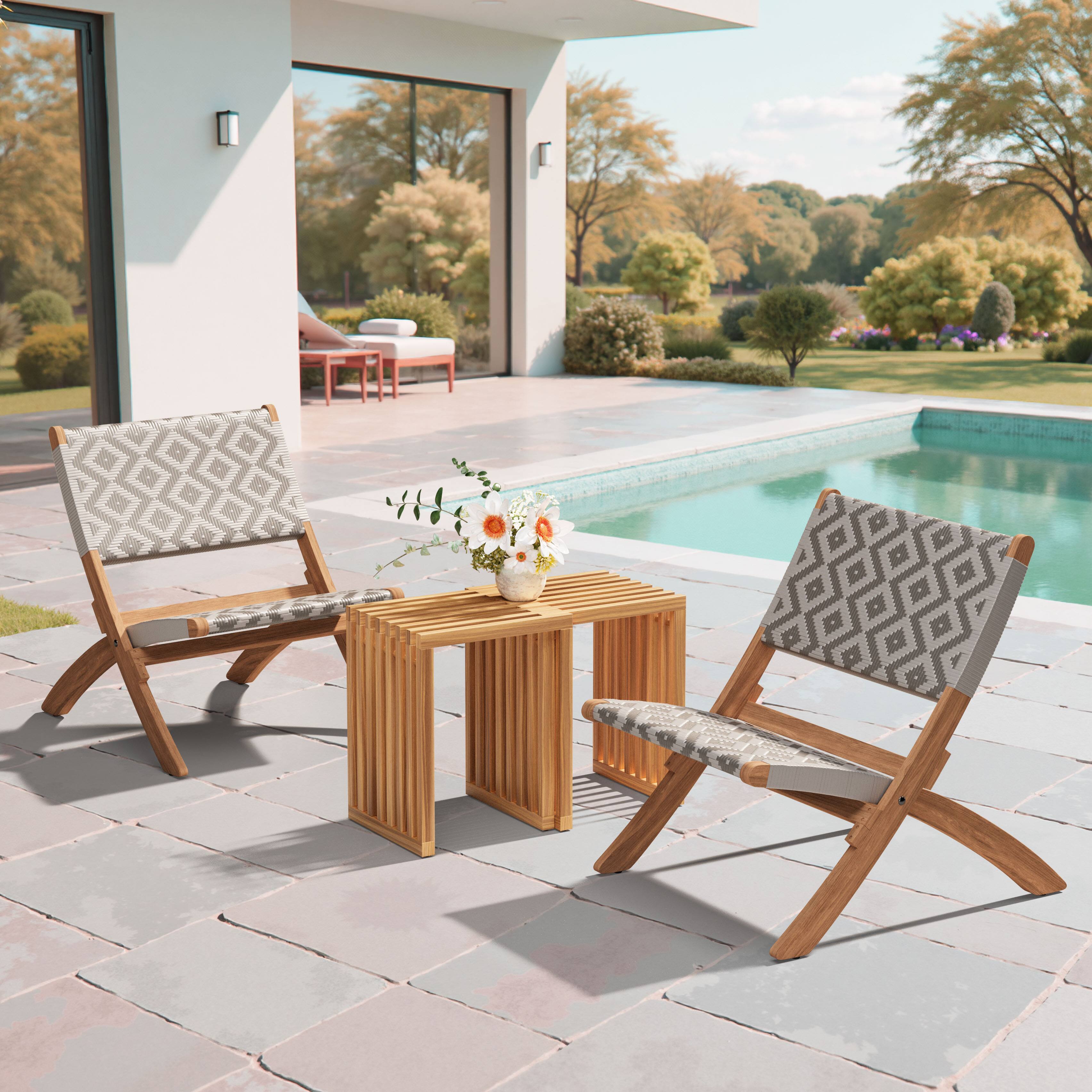 Angle. Hivvago - Riviera Extendable Stool (Set of 2) Natural - Natural.