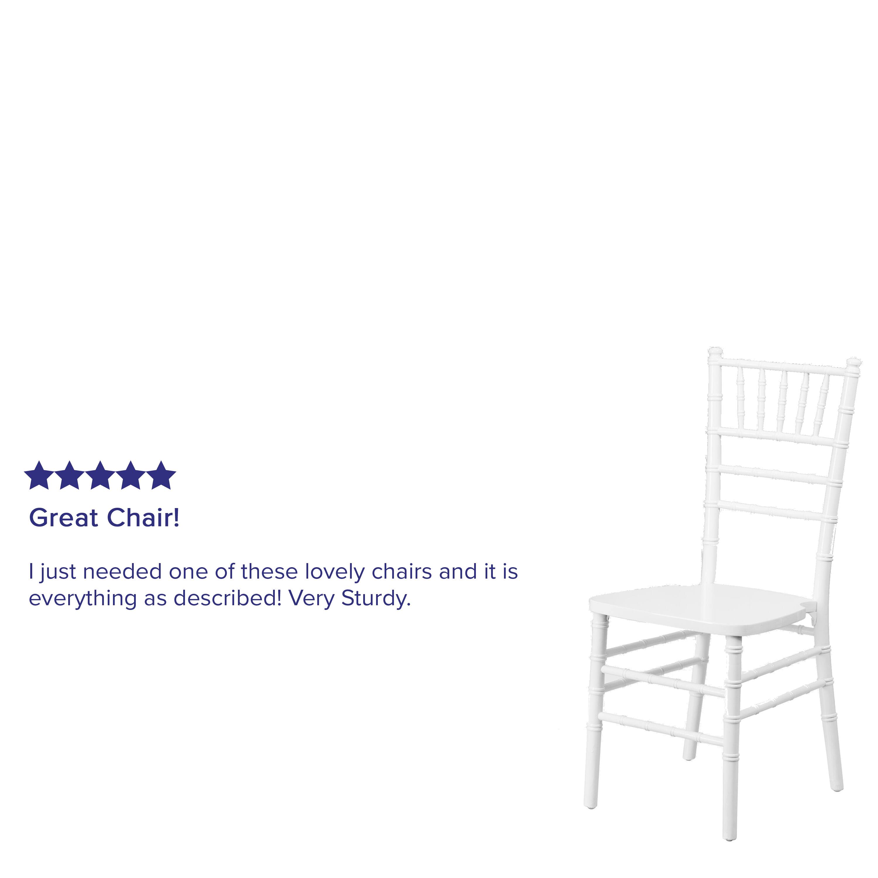 Great Chair!  
I just needed one of these lovely chairs and it is everything as described! Very Sturdy.
