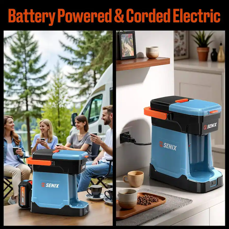 SENIX X2 20V Max* Portable Hybrid Coffee Maker (5.0 Ah Battery