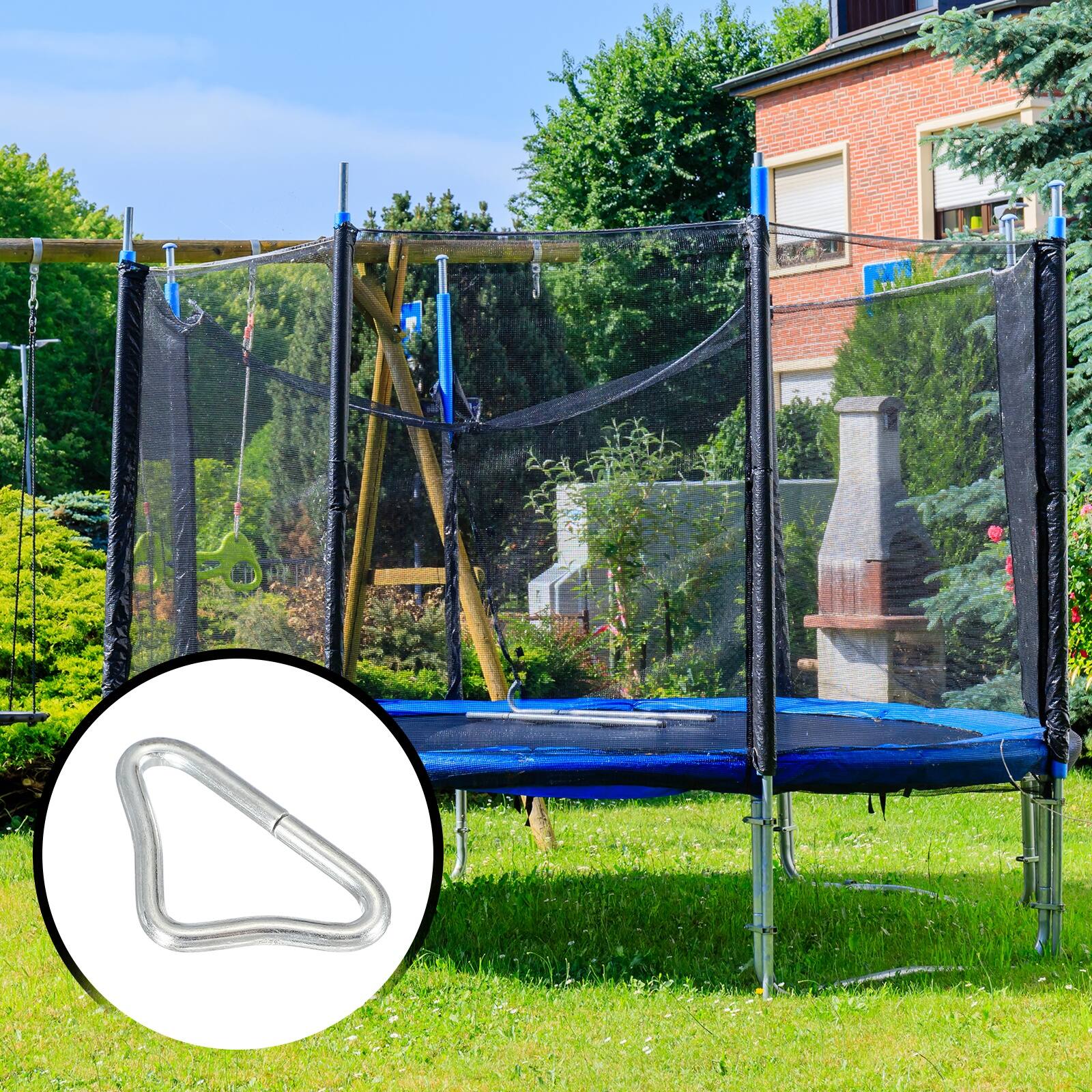 Alt View 5. Unique Bargains - Trampoline Triangle Buckle, Iron Triangle Ring Buckle V-Shaped, 12pcs for Luggage/Backpacks/Tents - Silver.