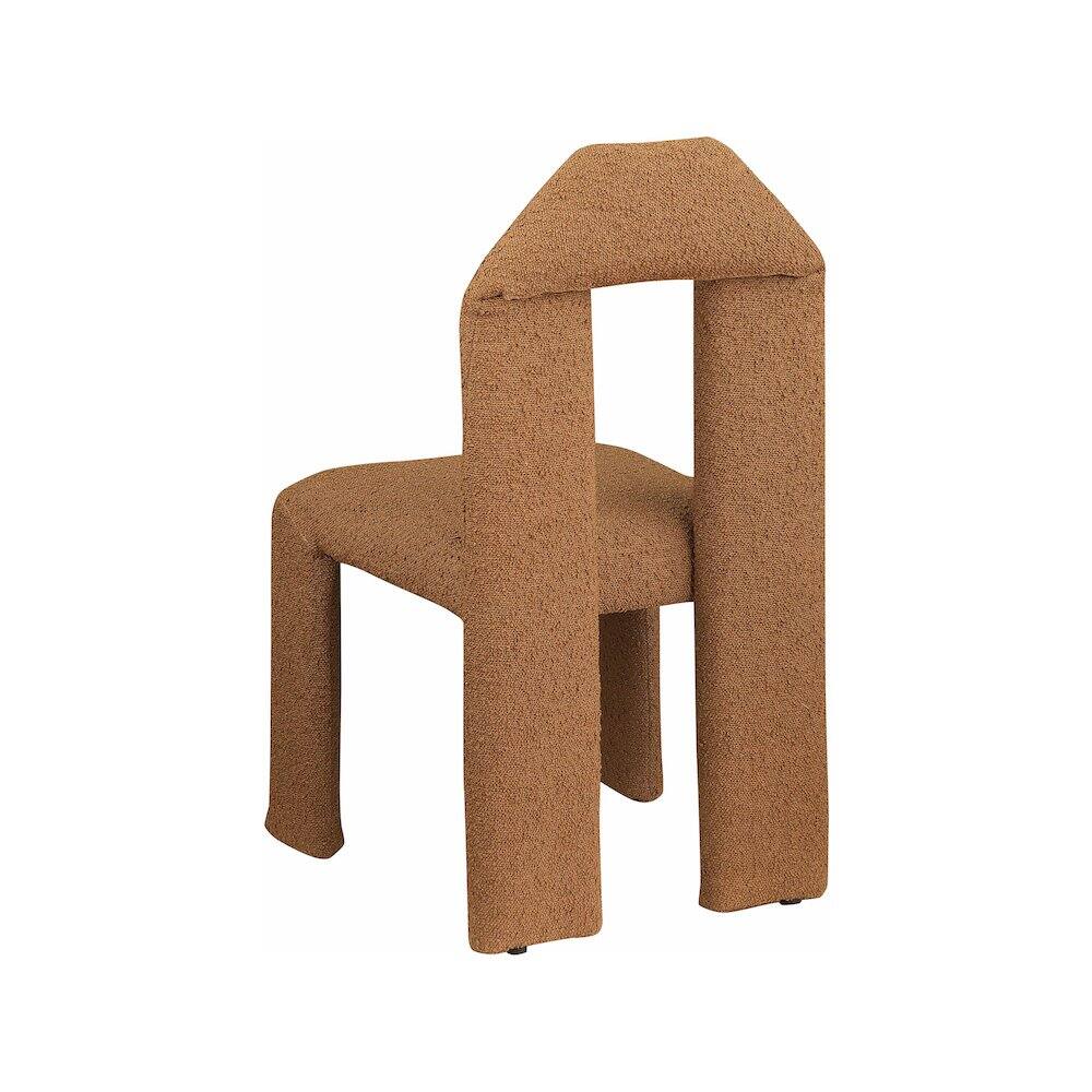 Alt View 4. Meridian Furniture - Bennett Saddle Boucle Fabric Dining Chair, Set of 2 - Brown.