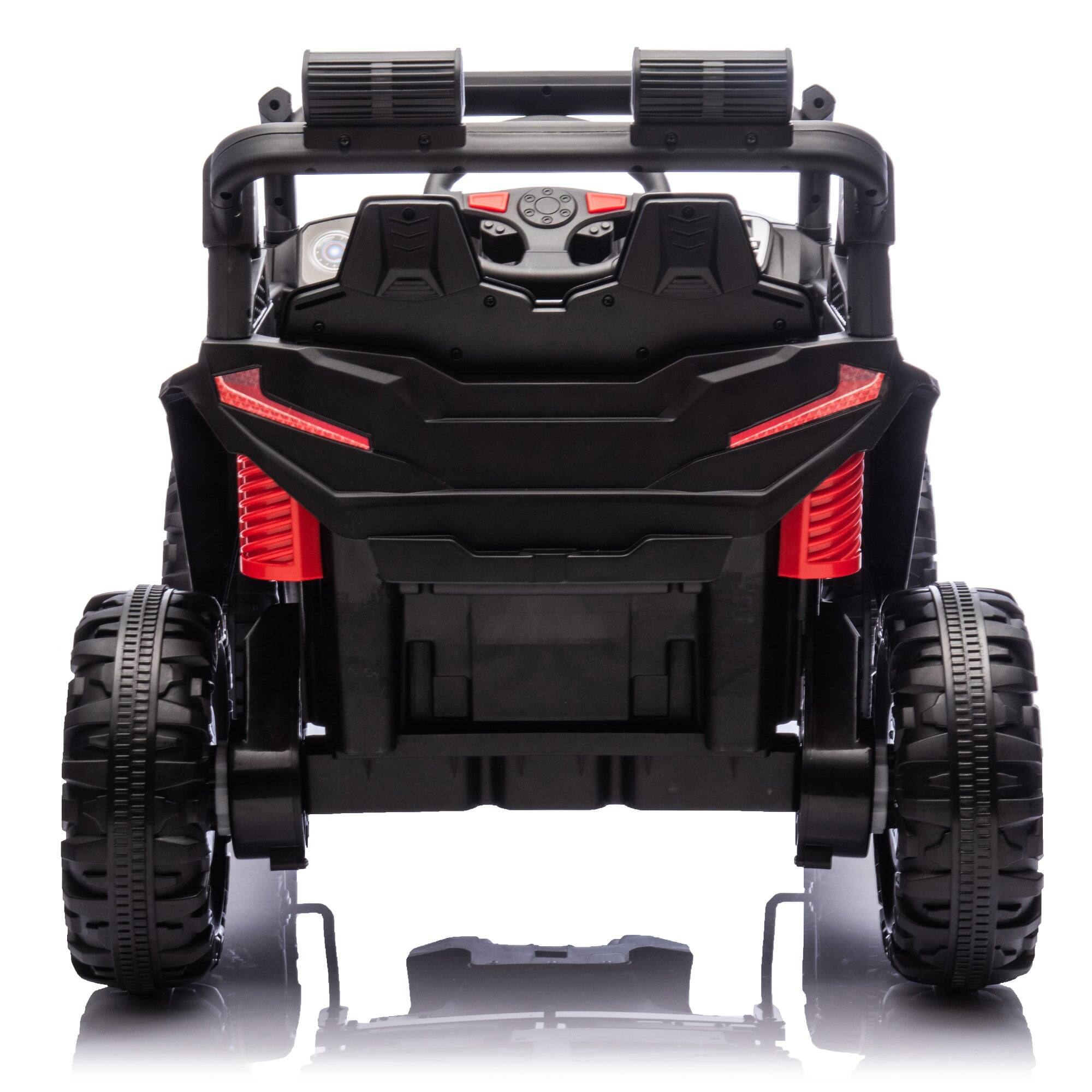 Alt View 9. BreeBe - 24V 400W Kids Ride-On Electric UTV, Parents Remote, 4-Wheel Suspension, LED Lights, USB, MP3, Music, Bluetooth - Black.