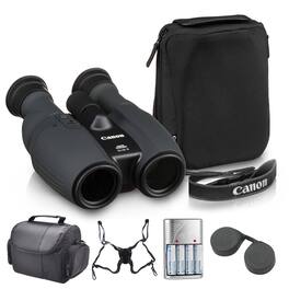 Canon - 12x32 IS Image Stabilized Binoculars (1373C002) Birdwatching Travel Harness Viewing Bundle