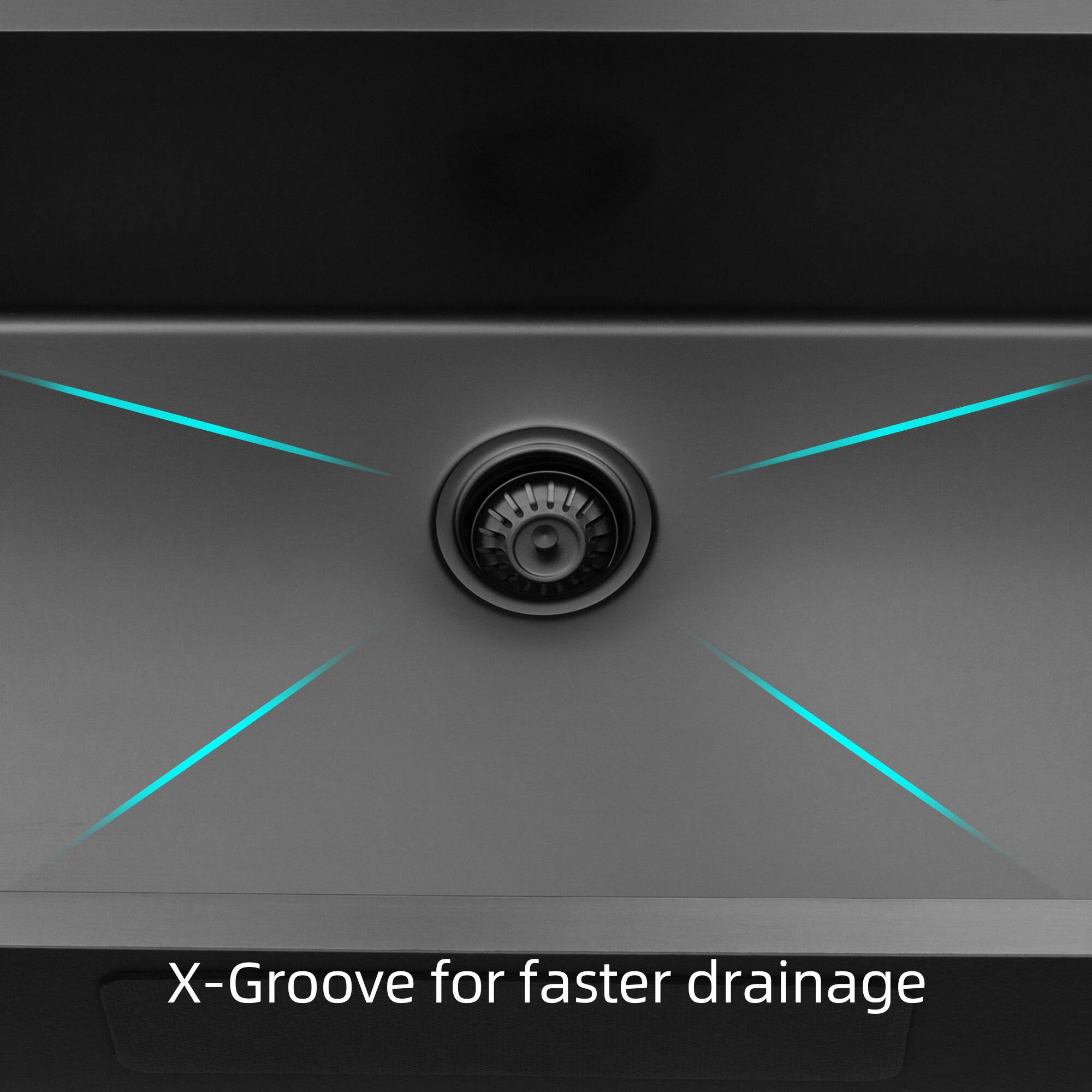 X-Groove for faster drainage